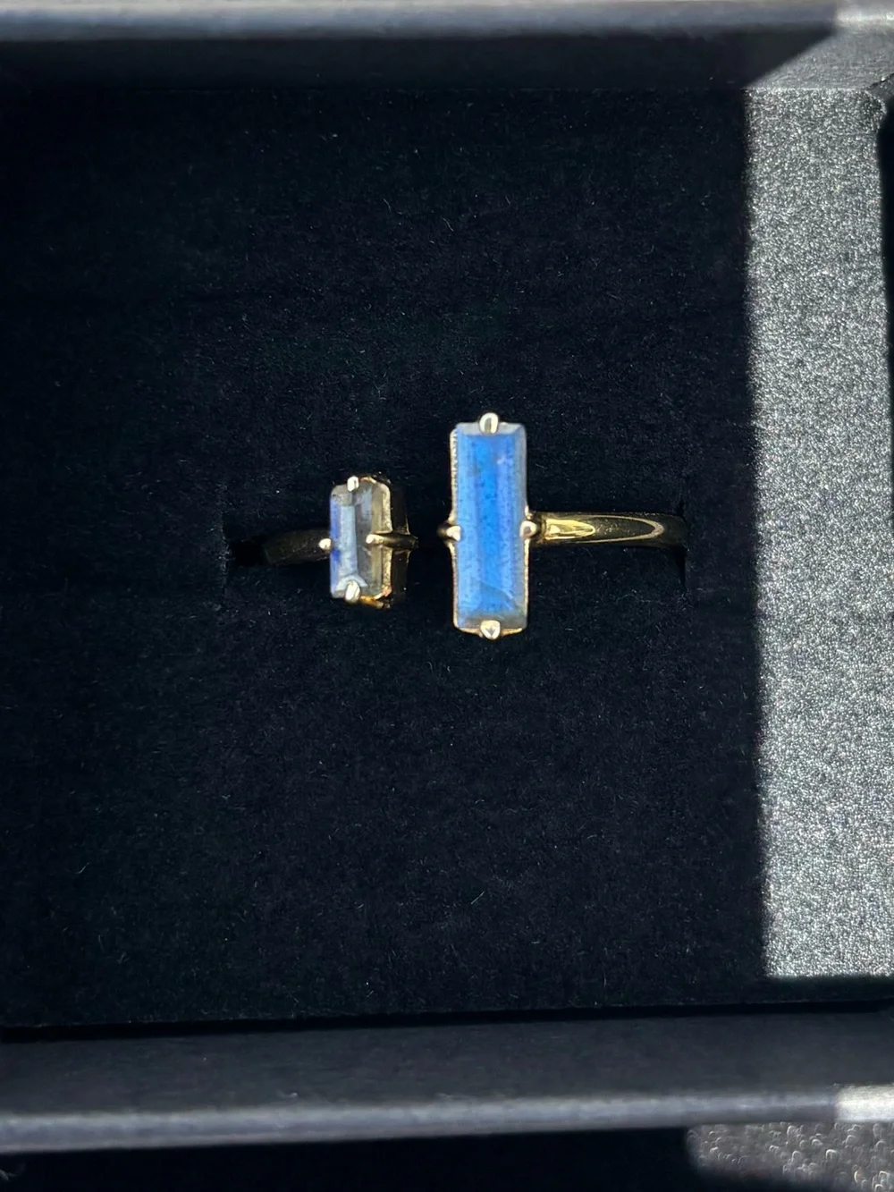 Gold plated double labradorite ring Size 8